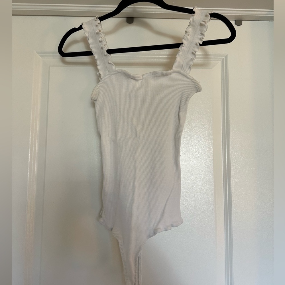 White Ruffled Women’s Bodysuit